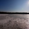 Traces de pas sur le lac d'Ollainville gelé