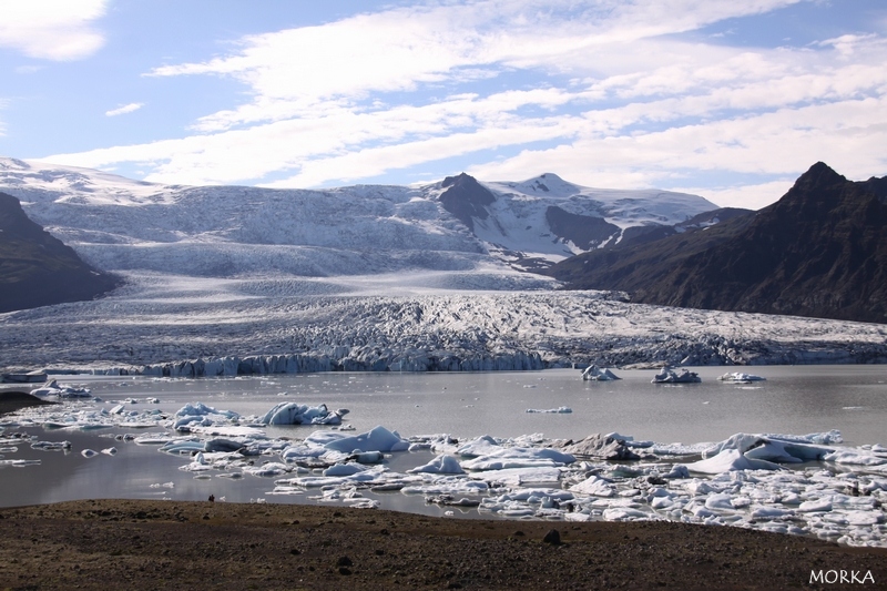 Glacier Vatnajökull et lagon Fjallsárlón, Islande